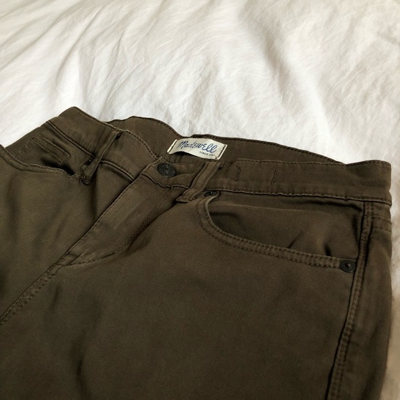 👖Madewell Skinny Army Green Ankle Sateen Pant - Picture 3 of 7